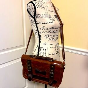 Ecosusi brown bow messenger crossbody bag